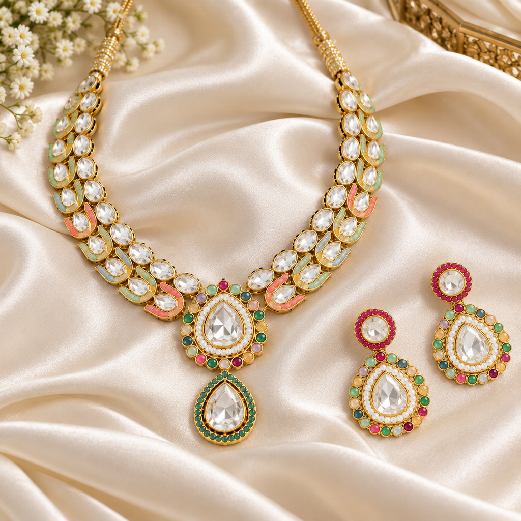 Elegant Kundan Necklace Set