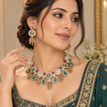 ✨ Royal Kundan Emerald & Ruby Necklace Set