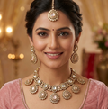 Blush pink Kundan necklace set