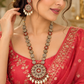 Elegant Traditional Kundan coral red Necklace Set