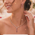 Ruby Drop Necklace Set