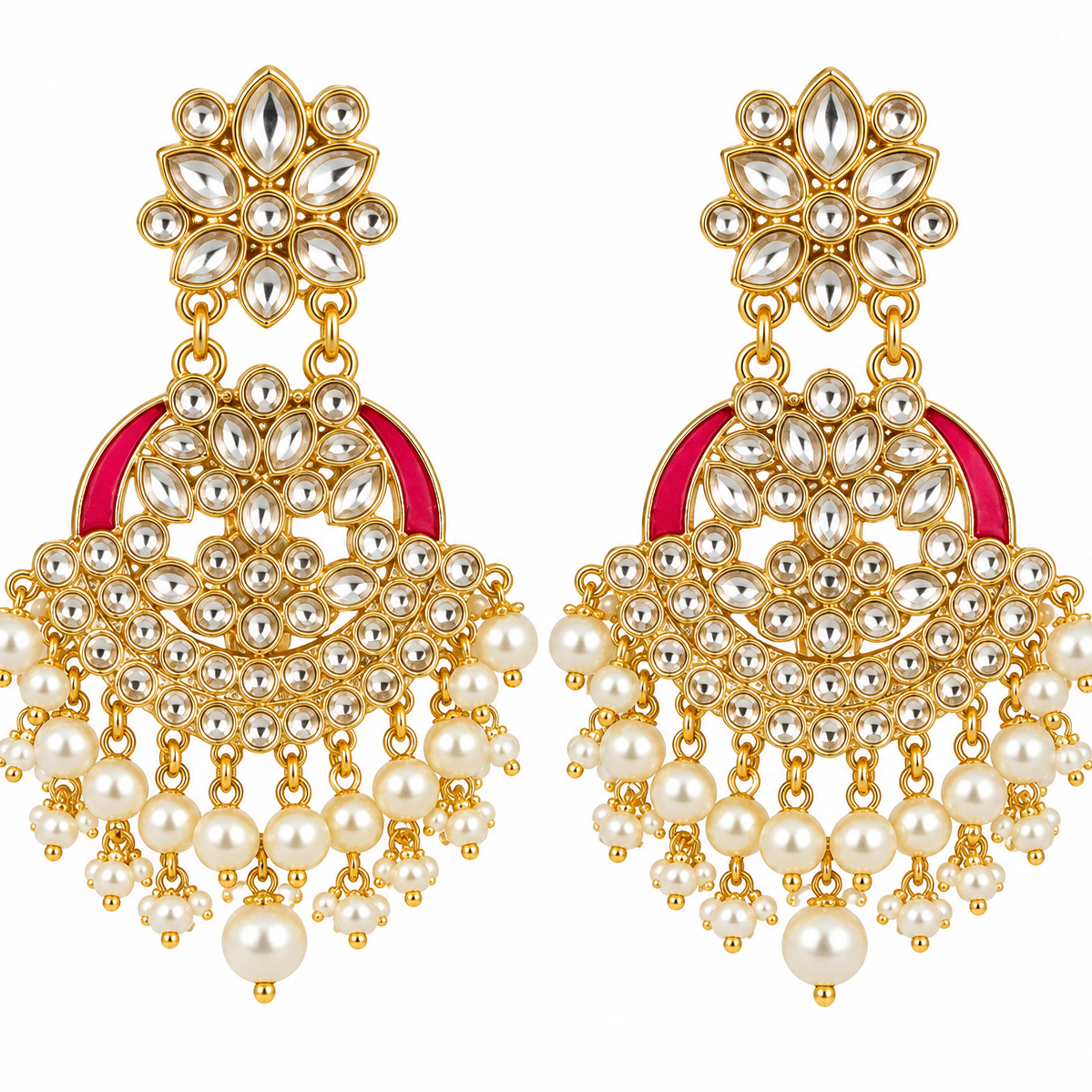 Kundan-style chandelier earrings