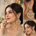 Kundan-style chandelier earrings