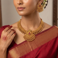 Antique Peacock Temple Necklace Set