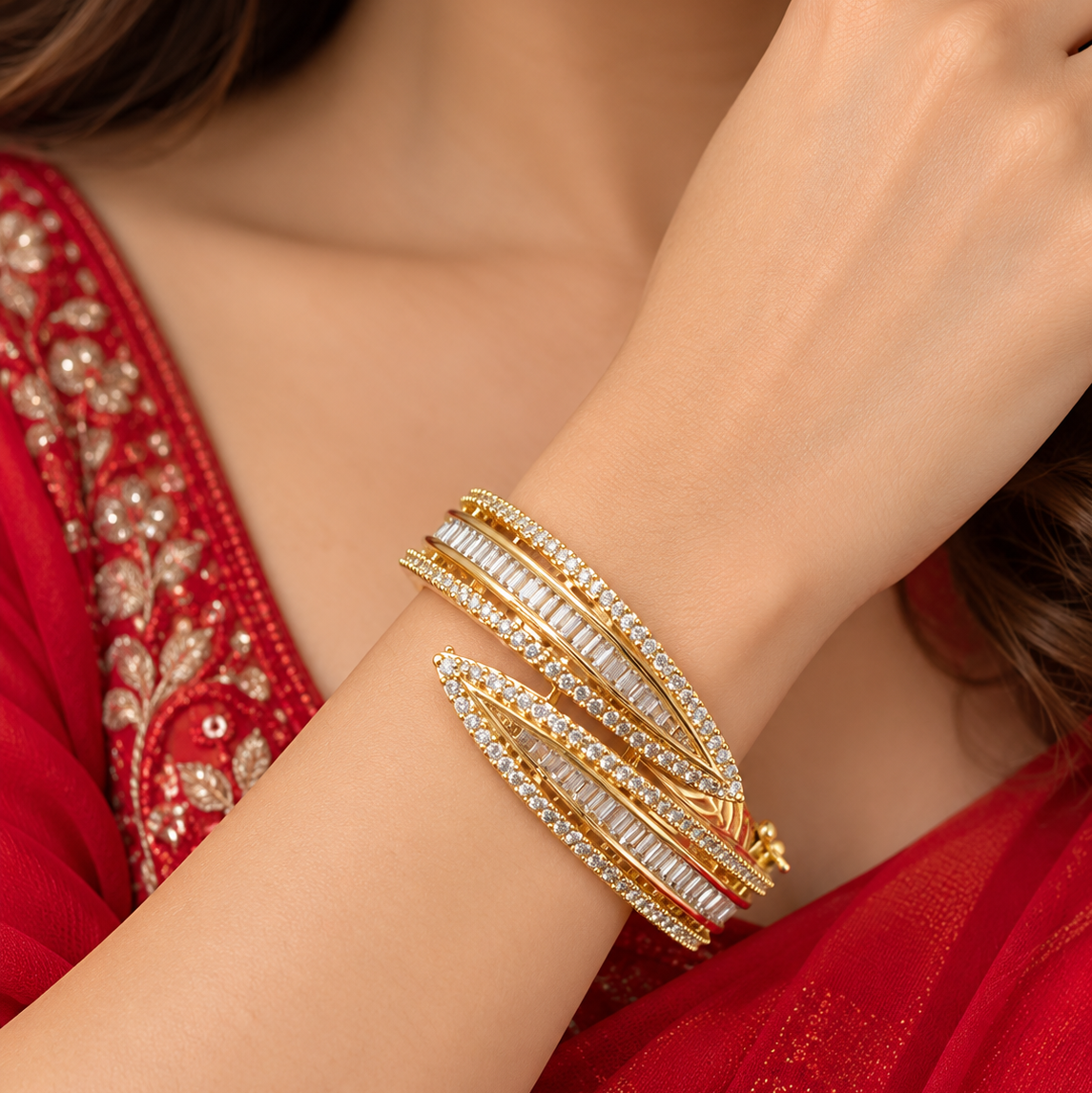 Elegant Gold-Tone Crystal Bracelet