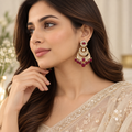 Ruby Red Chandbali Earrings