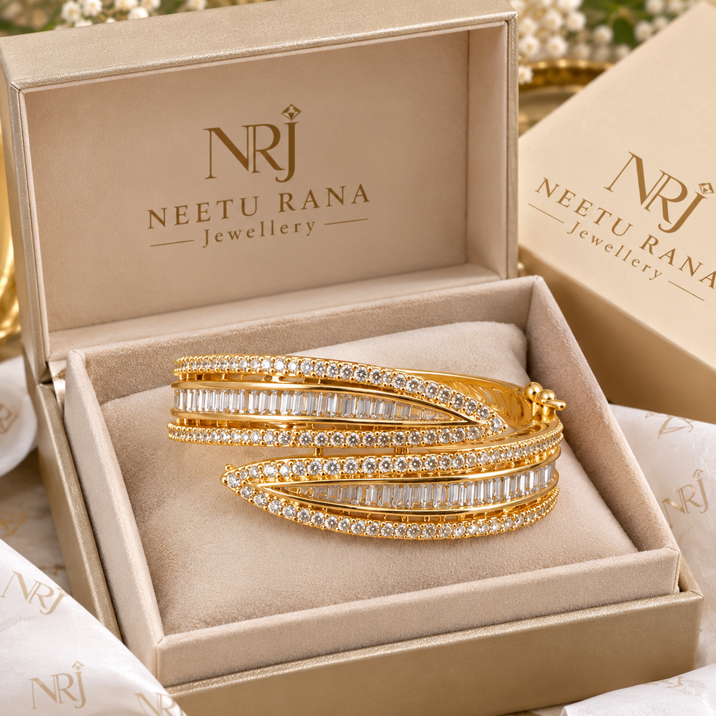 Elegant Gold-Tone Crystal Bracelet
