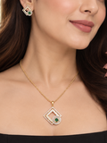 ✨ Geometric Emerald Jewellery Set