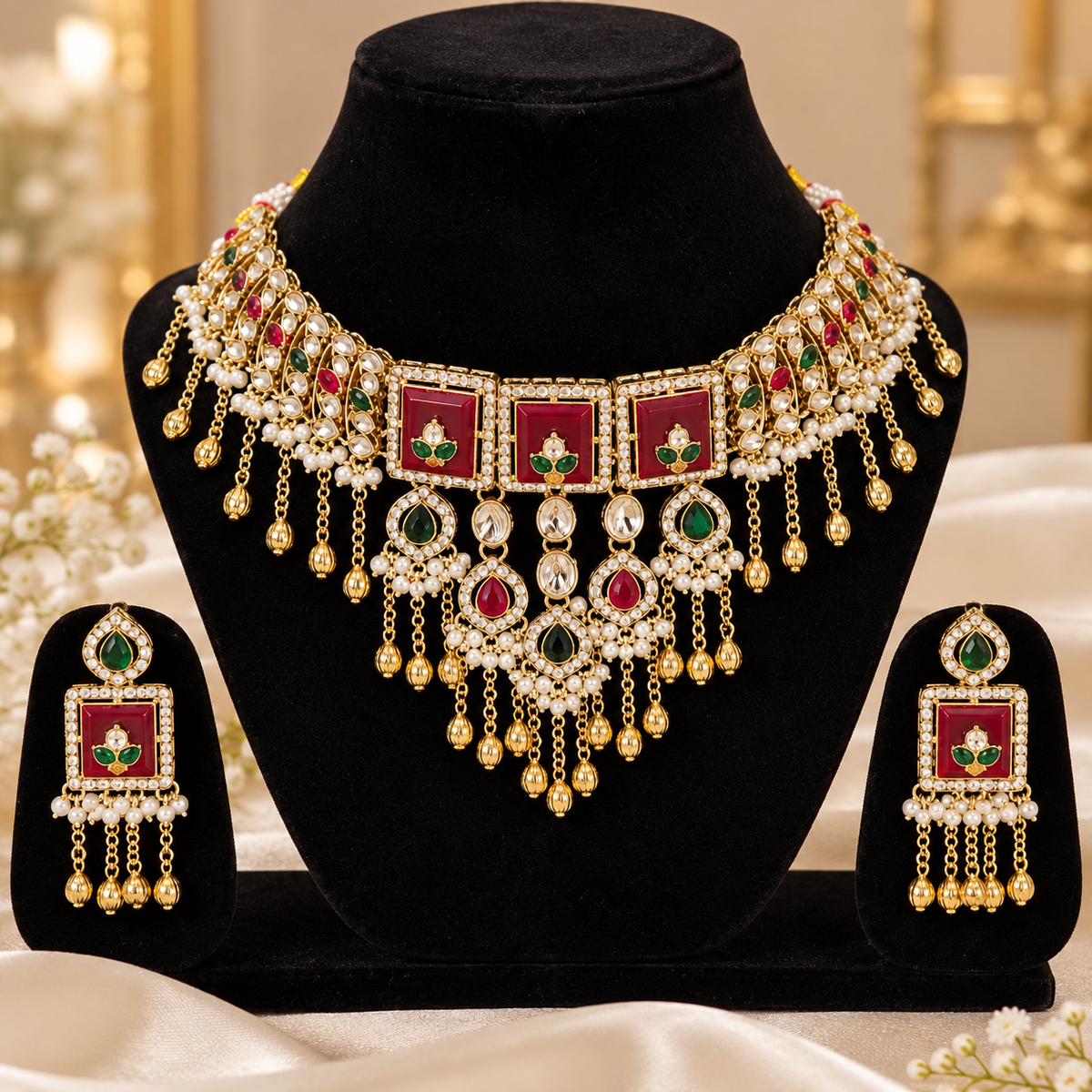 Elegant Traditional Kundan ghunghru Choker Set