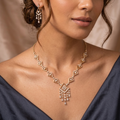 Geometric Elegance Diamond-Look Necklace Set