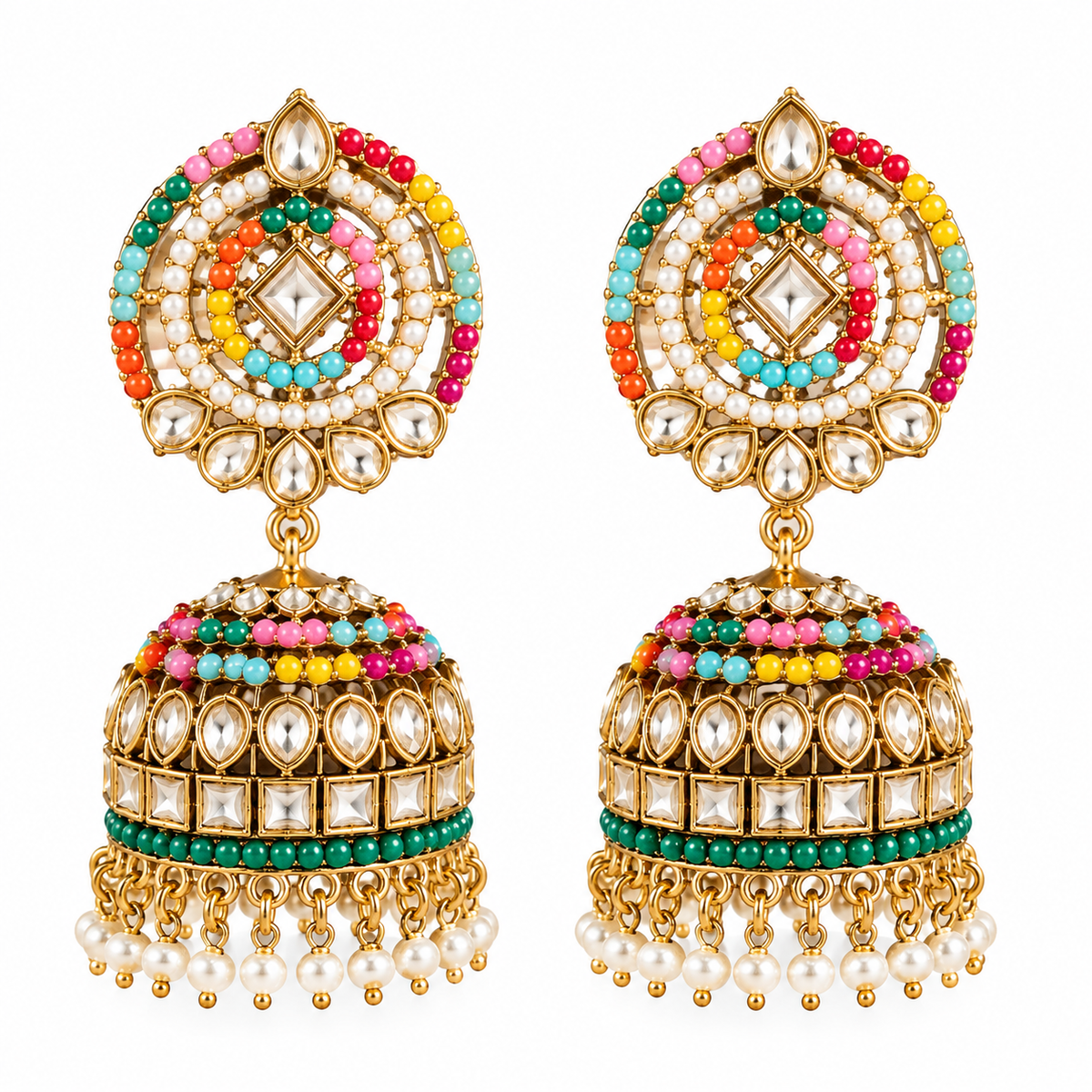 Elegant Kundan Jhumka Earrings ✨
