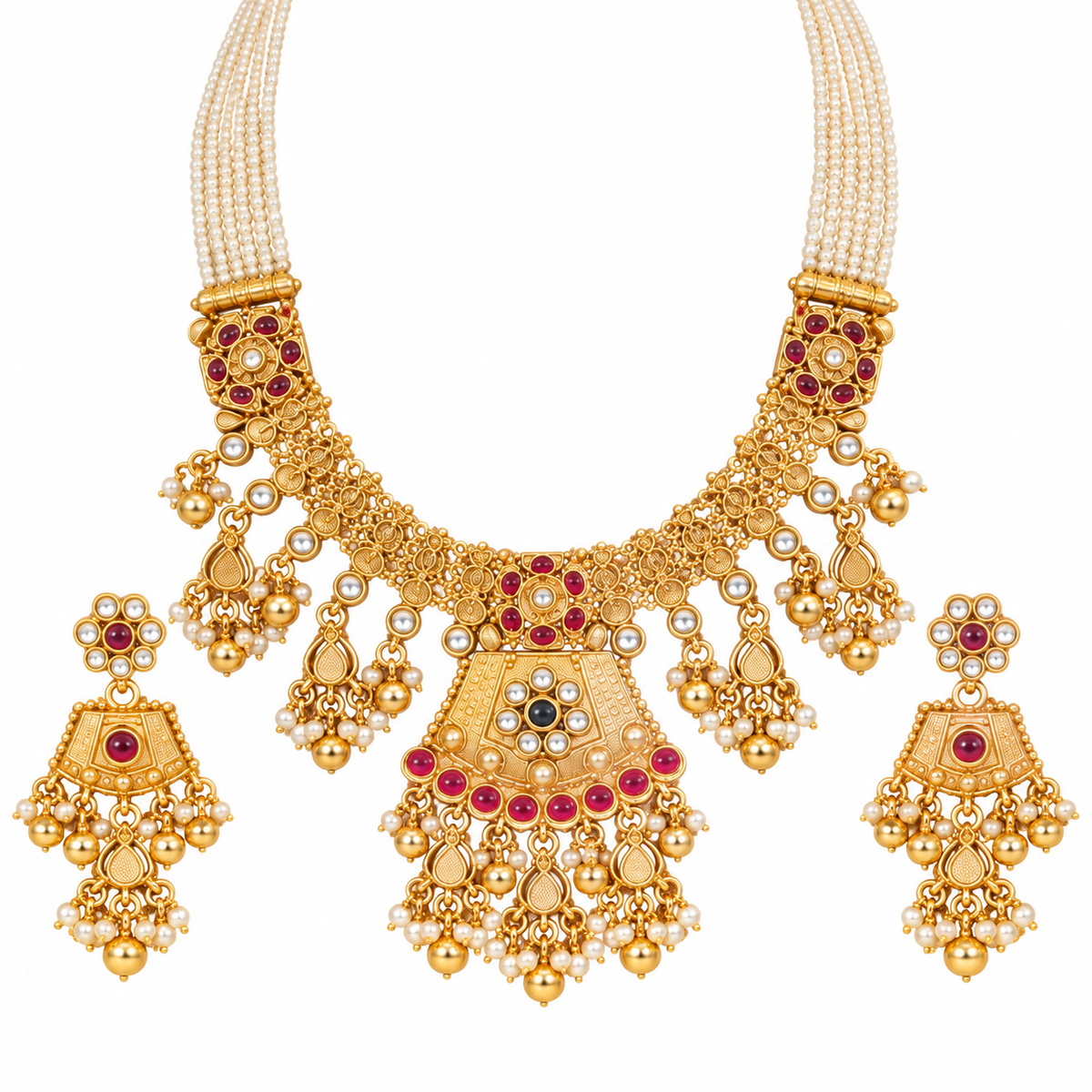 exquisite Kundan-inspired jewellery set