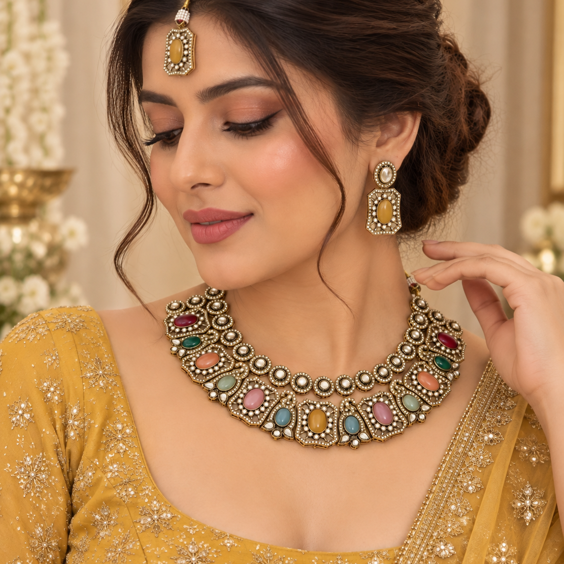 Multicolor Kundan Bridal Jewellery