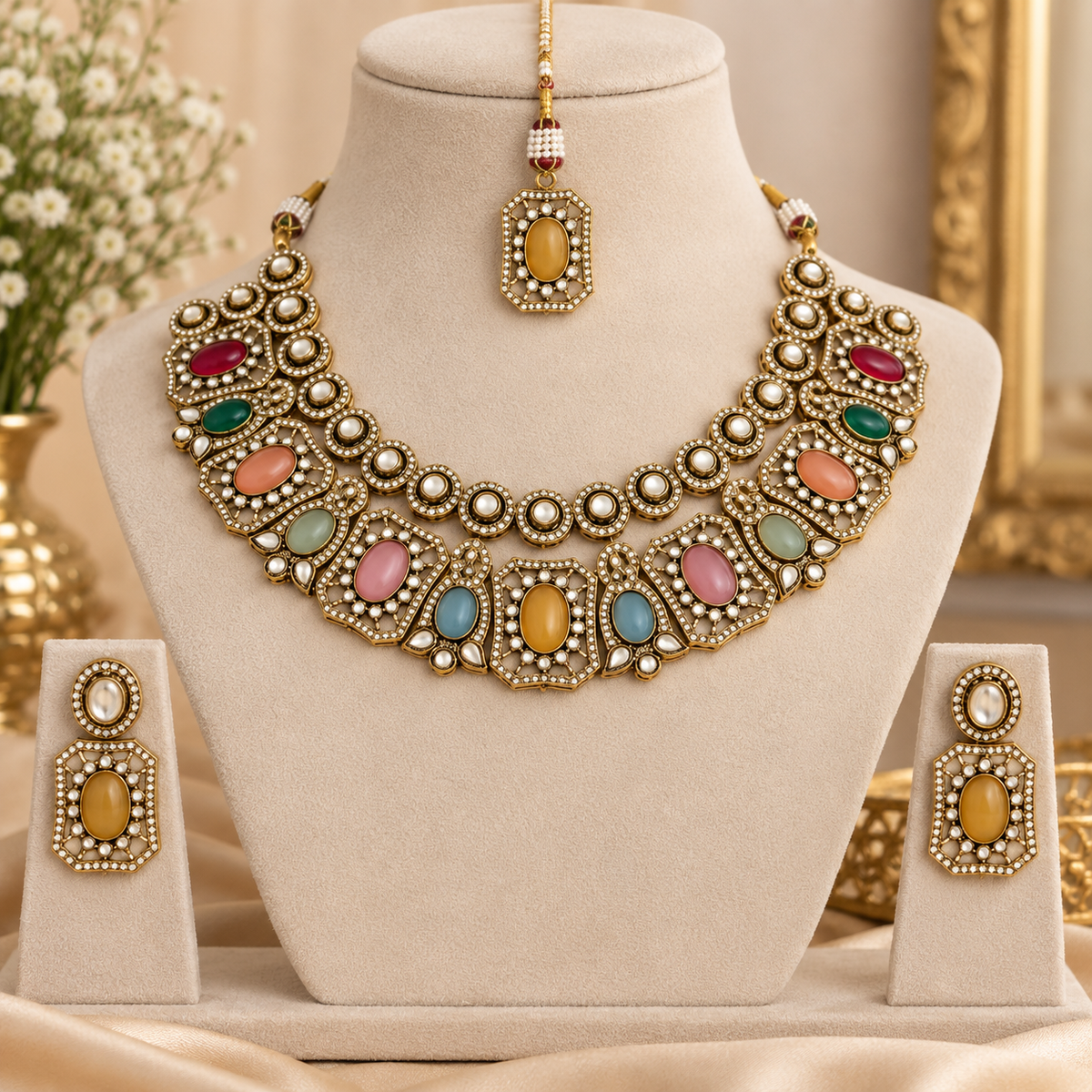 Multicolor Kundan Bridal Jewellery