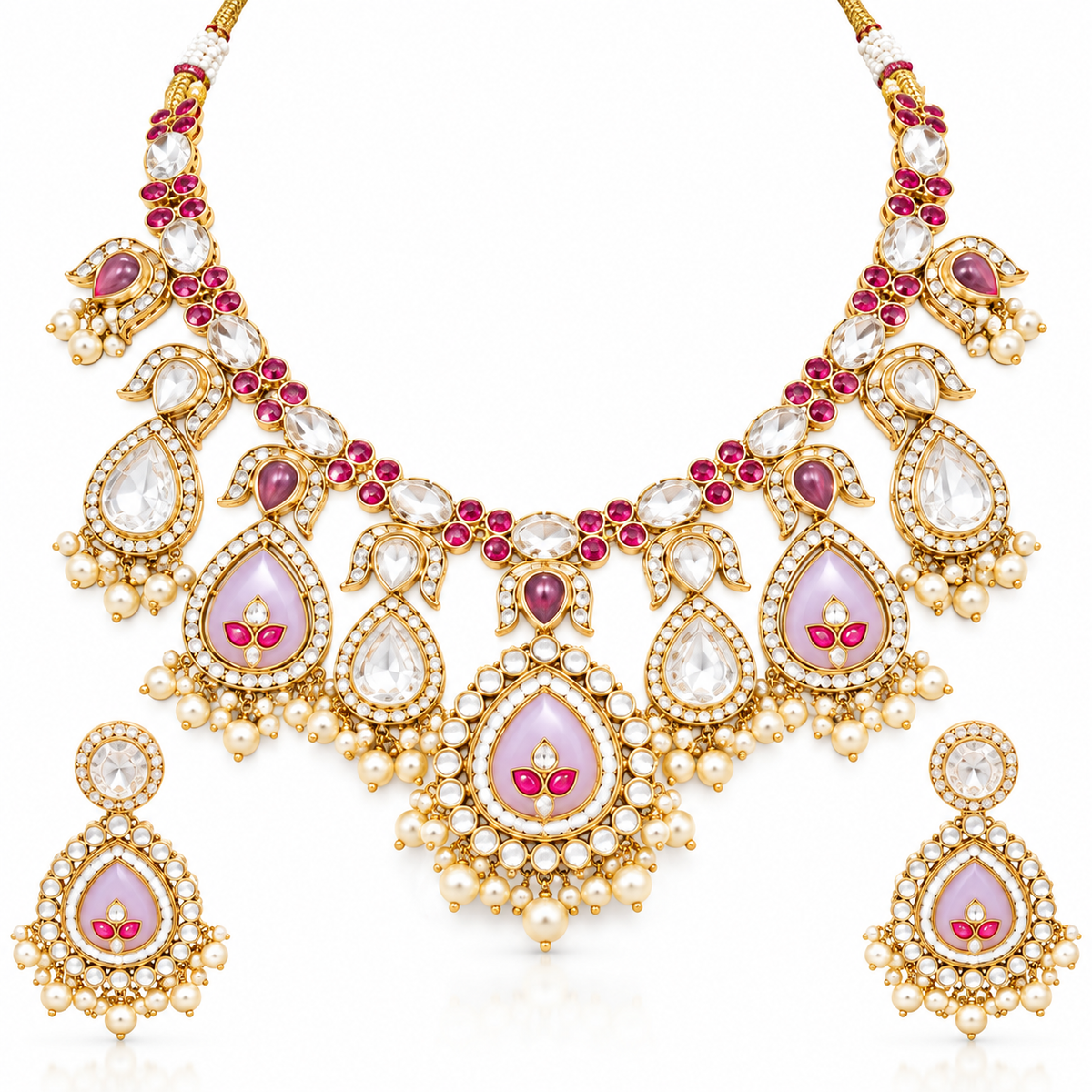 Elegant Kundan-inspired jewellery set