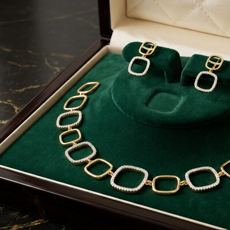 Luxury geometric jewellery set