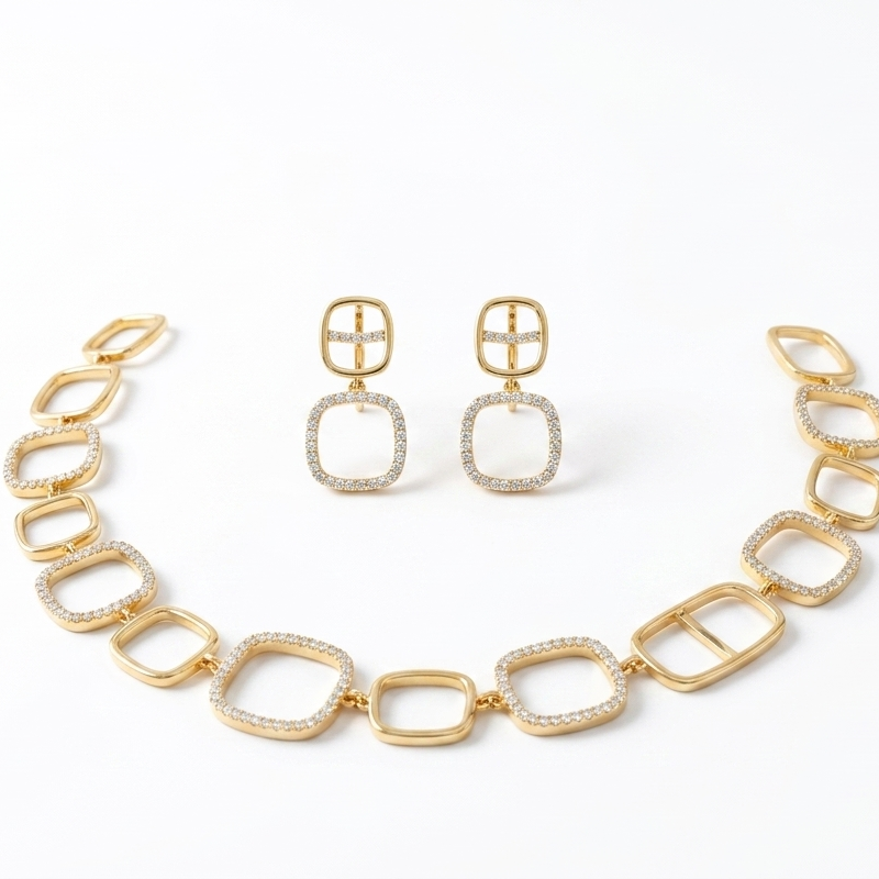 Luxury geometric jewellery set