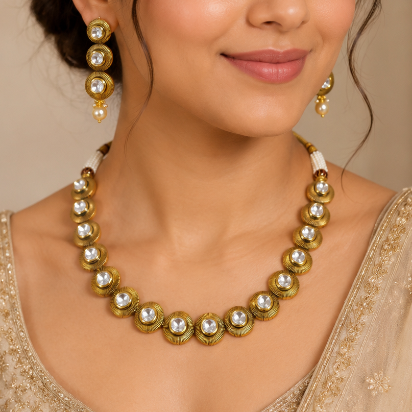 Radiant Kundan Statement Necklace Set