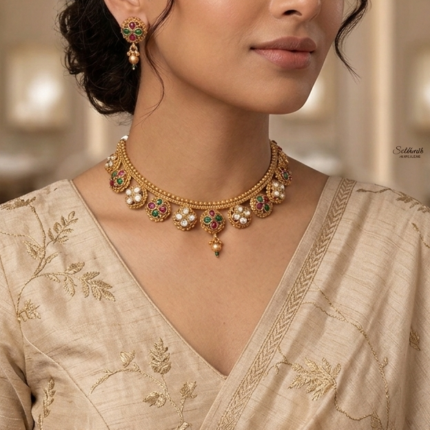 Heritage Bloom Ruby & Emerald Kundan Set