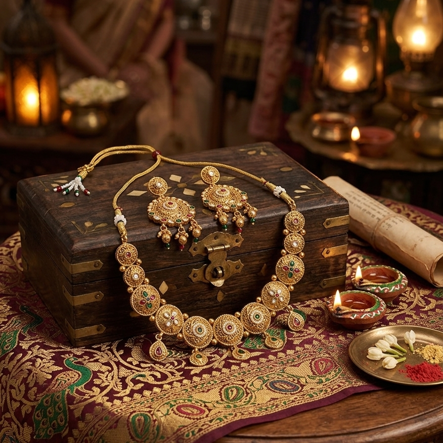 Elegant golden necklace