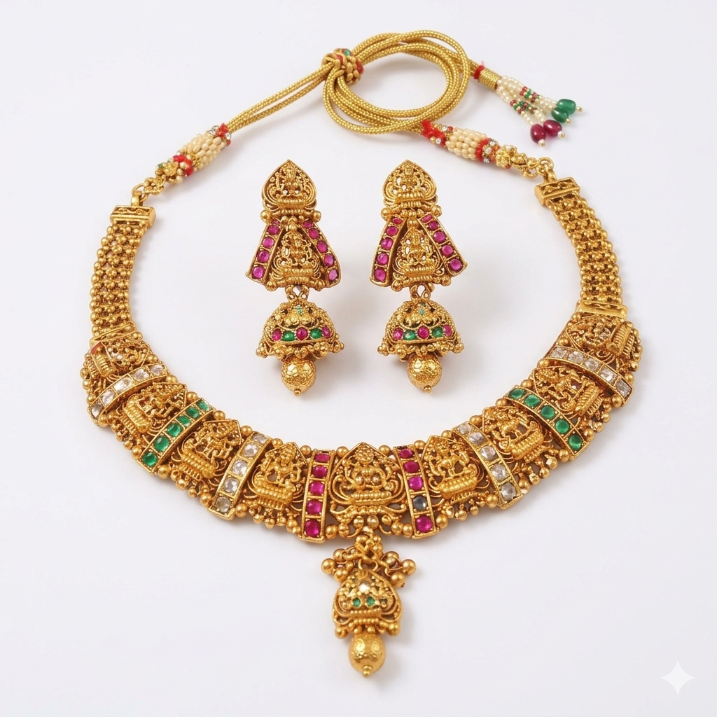 Antique gold tone necklace