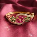 Elegant floral bypass kada Bracelet