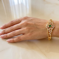 Emerald Bloom Kundan Bracelet