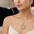 Oval shaped delicate crystal pendent