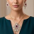 Floral geometric patterns pendent set