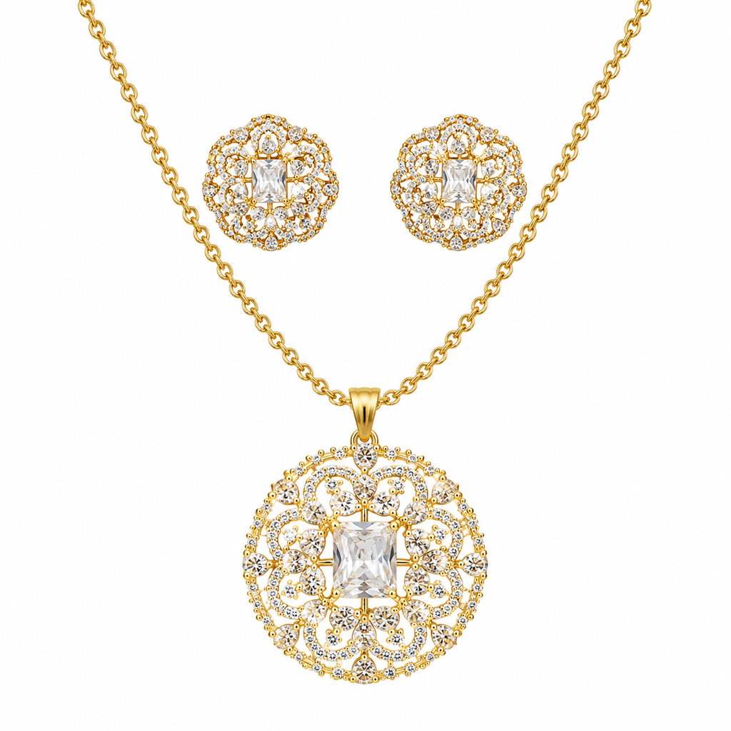 The solitaire filigree pendent set