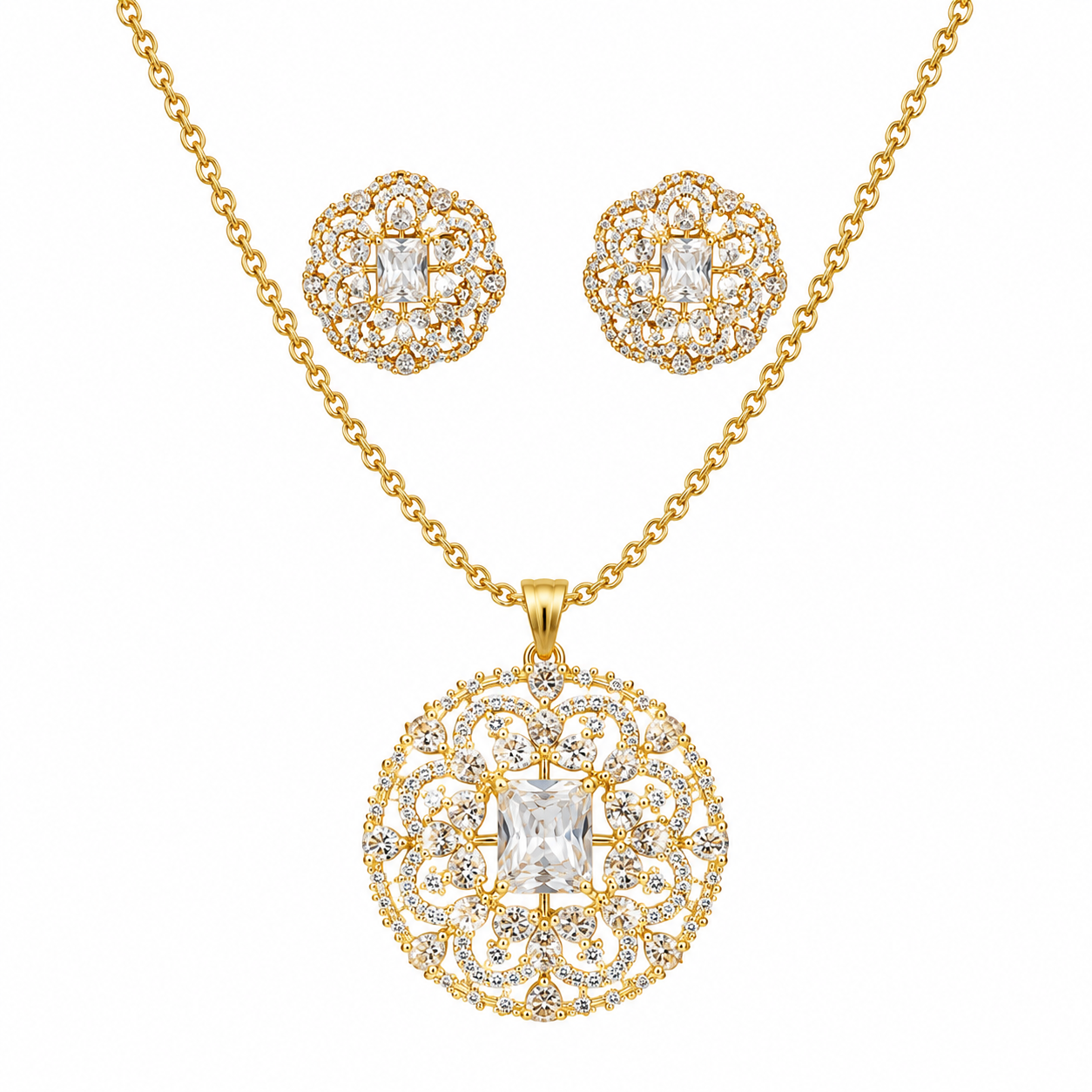 The solitaire filigree pendent set
